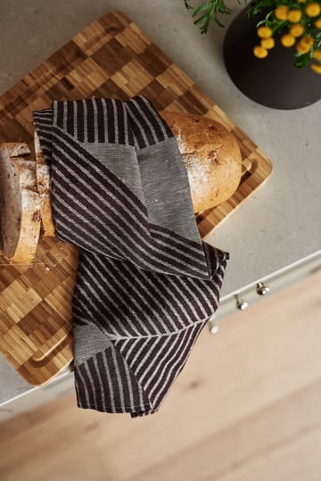 Stripes kitchen towel 47x70 cm 2-pack - Brown-white - NJRD