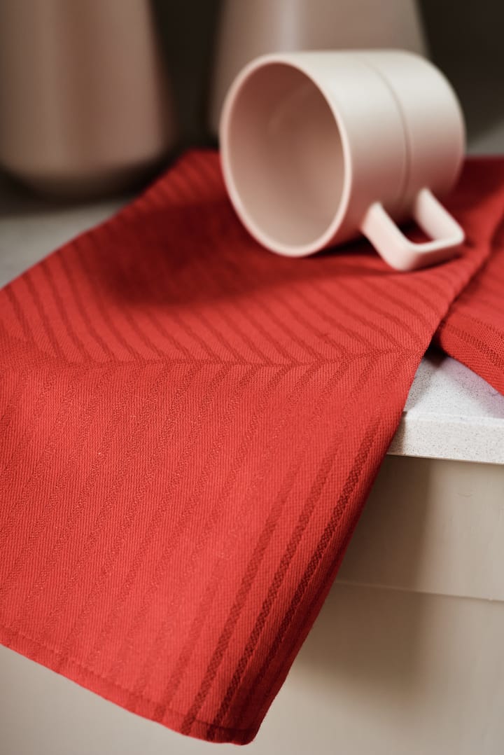 Stripes kitchen towel 47x70 cm 2-pack, Red NJRD