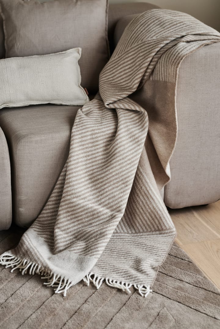 Stripes wool throw 130x185 cm, Beige NJRD