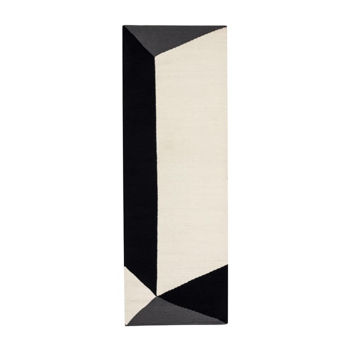 Triangles blocks kelim rug natural white, 80x240 cm NJRD