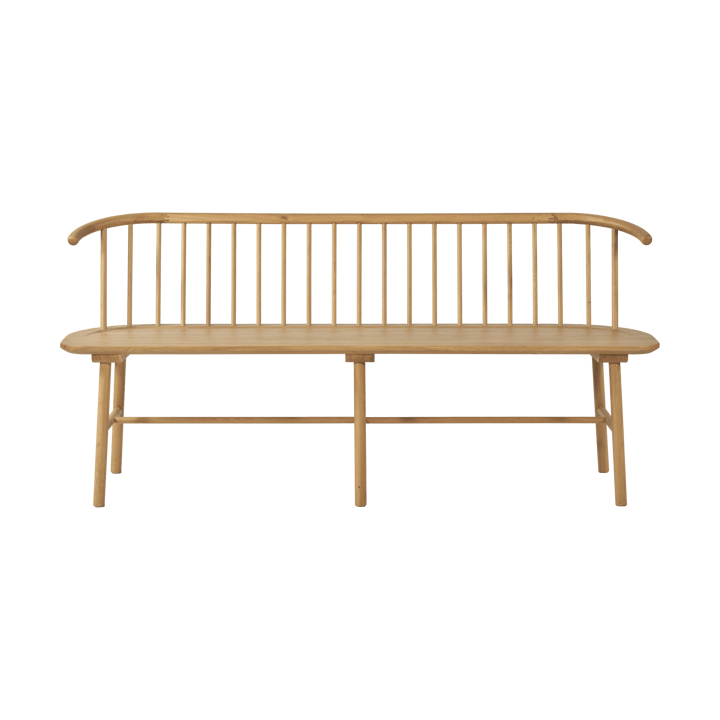 VIOR bench with backrest, Lacquered oak NJRD