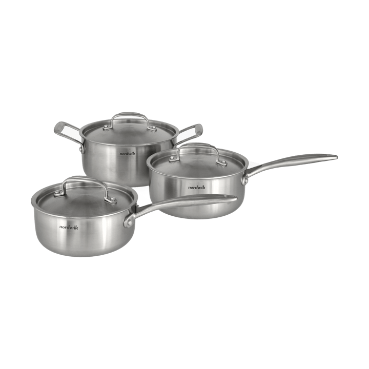 Nordwik cookware set 3-ply 3-pieces, 1.5 L, 2 L, 3 L Nordwik