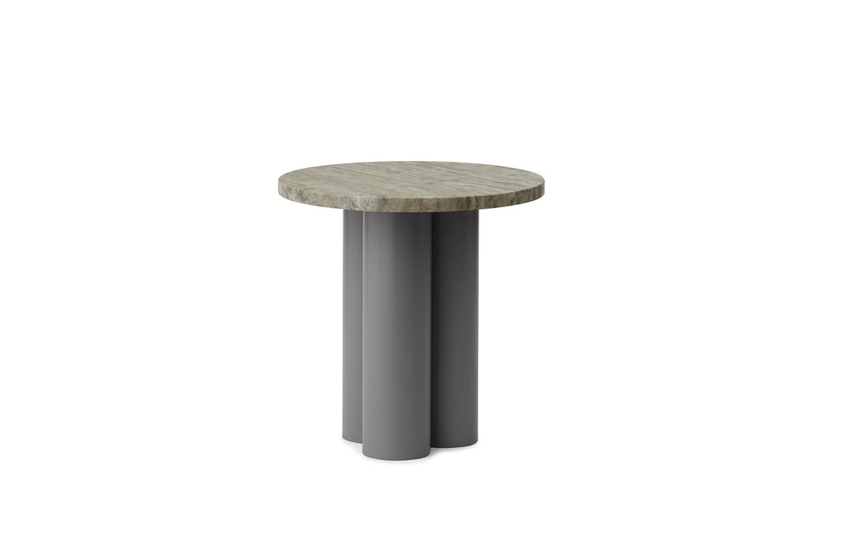 Normann Copenhagen Dit side table Ø40 cm Grey-silver-travertine