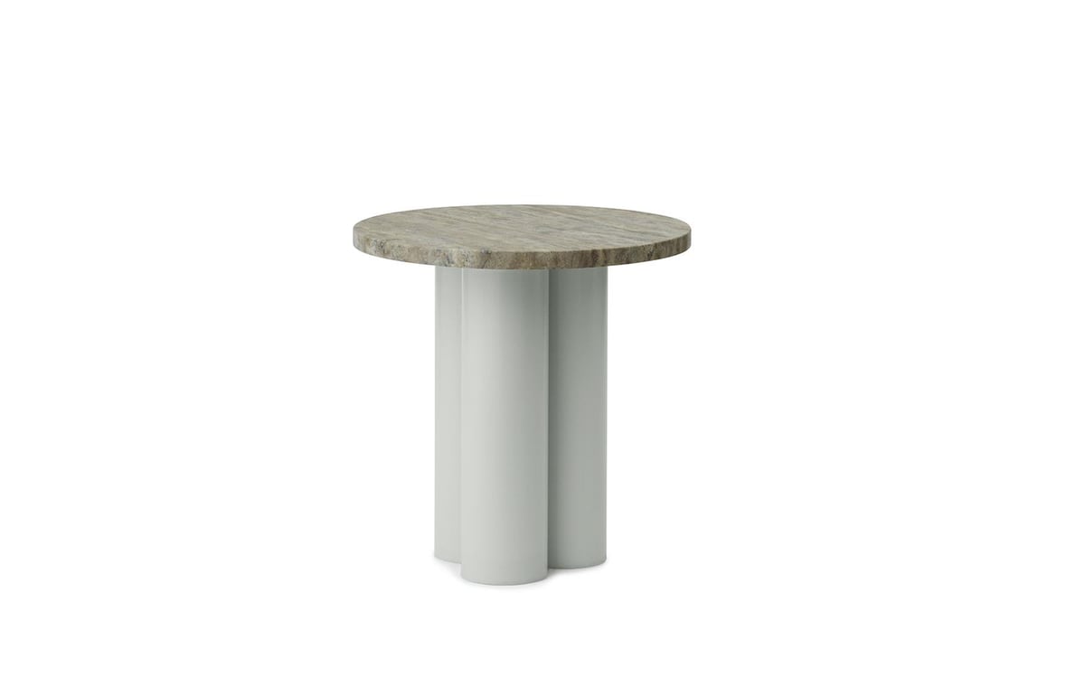 Normann Copenhagen Dit side table Ø40 cm Light green-Silver travertine