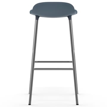 Form bar stool chrome leg 75 cm - blue - Normann Copenhagen