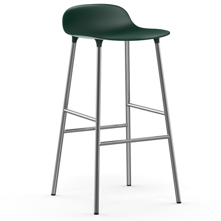 Form bar stool chrome leg 75 cm - green - Normann Copenhagen