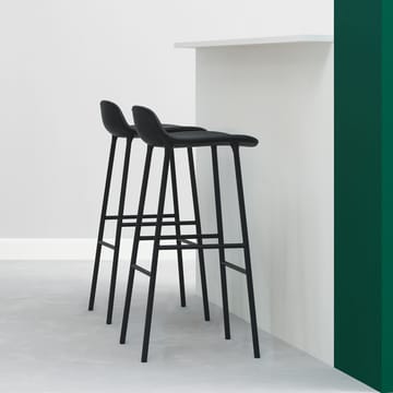 Form Barstool high - Blue, blue-lacquered steel legs - Normann Copenhagen