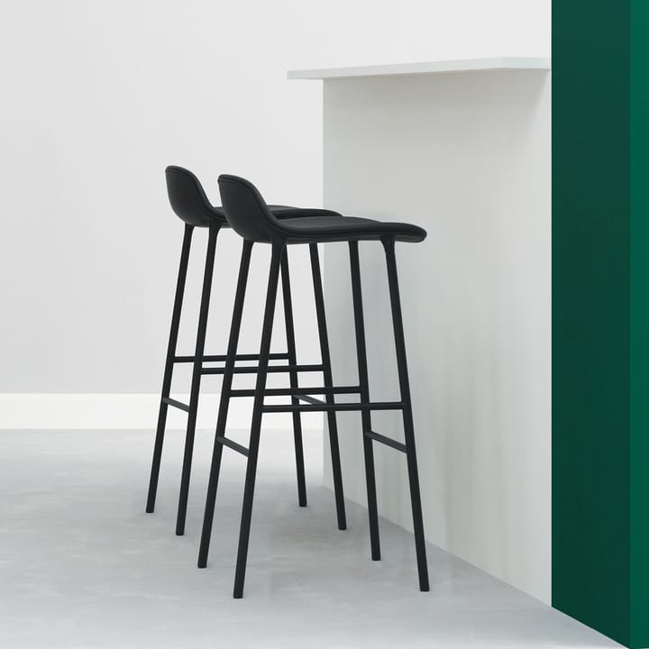 Form Barstool high, Green, green-lacquered steel legs Normann Copenhagen