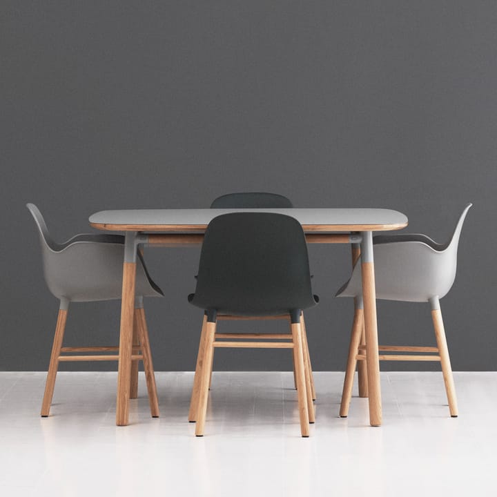 Form dining table 120x120 cm, Green. oak legs Normann Copenhagen