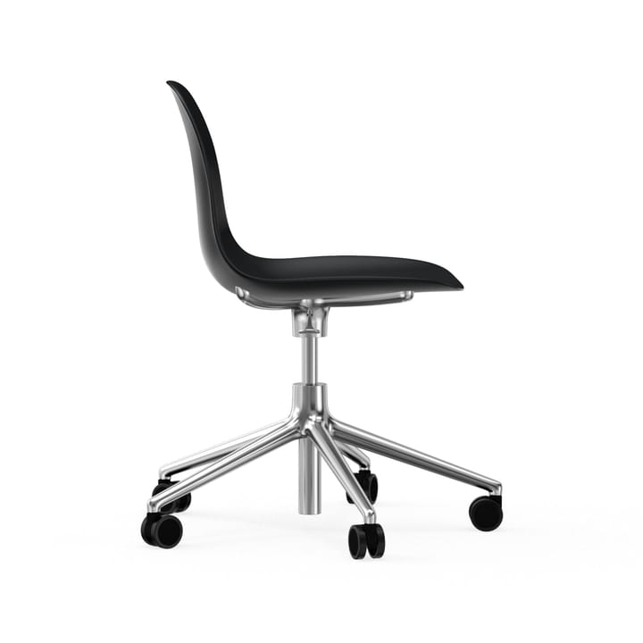 Form swivel chair, 5W office chair, Black, aluminium, wheels Normann Copenhagen