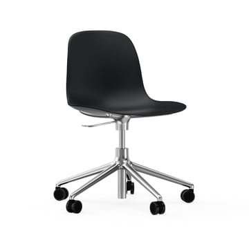 Form swivel chair, 5W office chair - Black, aluminium, wheels - Normann Copenhagen