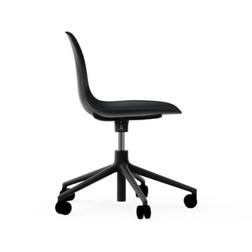 Form swivel chair, 5W office chair - Black, black aluminium, wheels - Normann Copenhagen