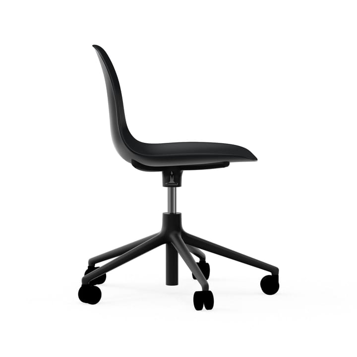 Form swivel chair, 5W office chair, Black, black aluminium, wheels Normann Copenhagen