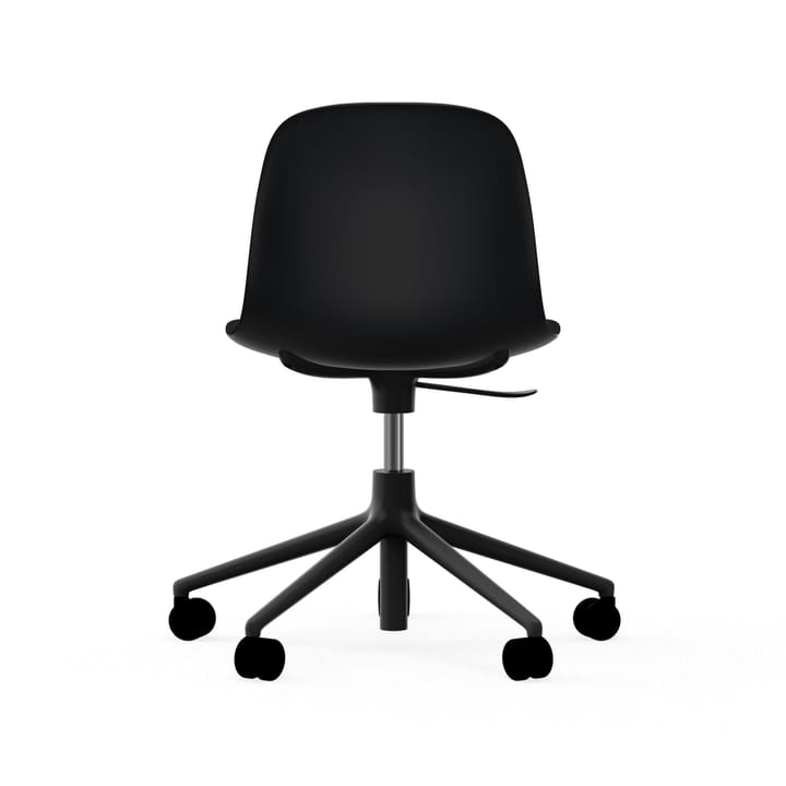 Form swivel chair, 5W office chair, Black, black aluminium, wheels Normann Copenhagen