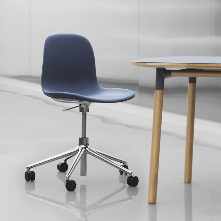 Form swivel chair, 5W office chair, Blue, aluminium wheels Normann Copenhagen