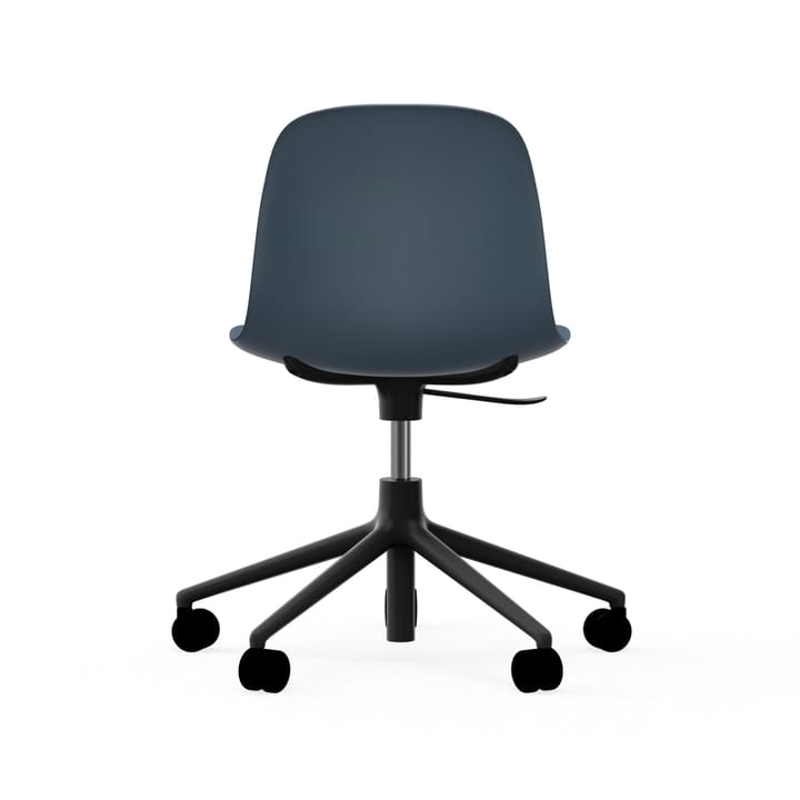 Form swivel chair, 5W office chair, Blue, black aluminium, wheels Normann Copenhagen