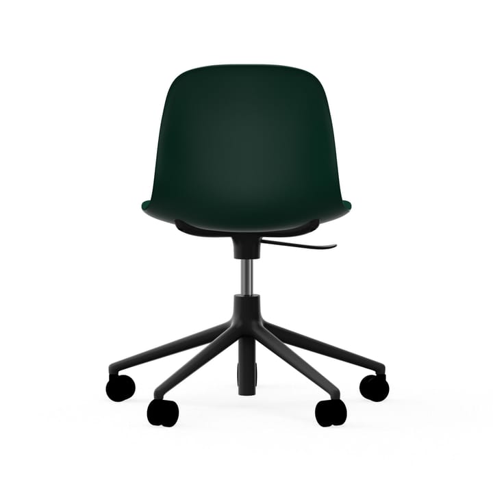 Form swivel chair, 5W office chair, Green, black aluminium, wheels Normann Copenhagen