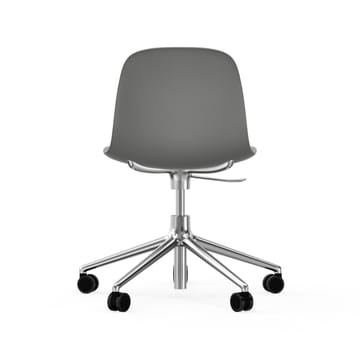 Form swivel chair, 5W office chair - Grey, aluminium, wheels - Normann Copenhagen