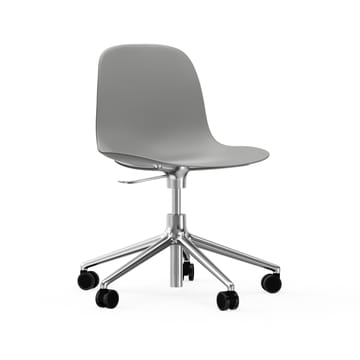 Form swivel chair, 5W office chair - Grey, aluminium, wheels - Normann Copenhagen