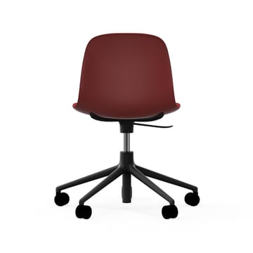 Form swivel chair, 5W office chair - Red, black aluminium, wheels - Normann Copenhagen