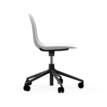 Form swivel chair, 5W office chair - White, black aluminium, wheels - Normann Copenhagen