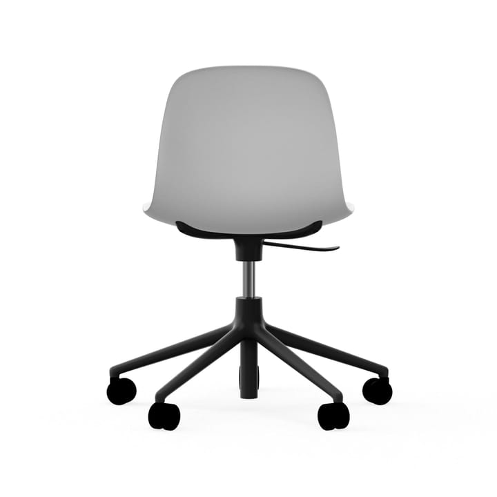 Form swivel chair, 5W office chair, White, black aluminium, wheels Normann Copenhagen