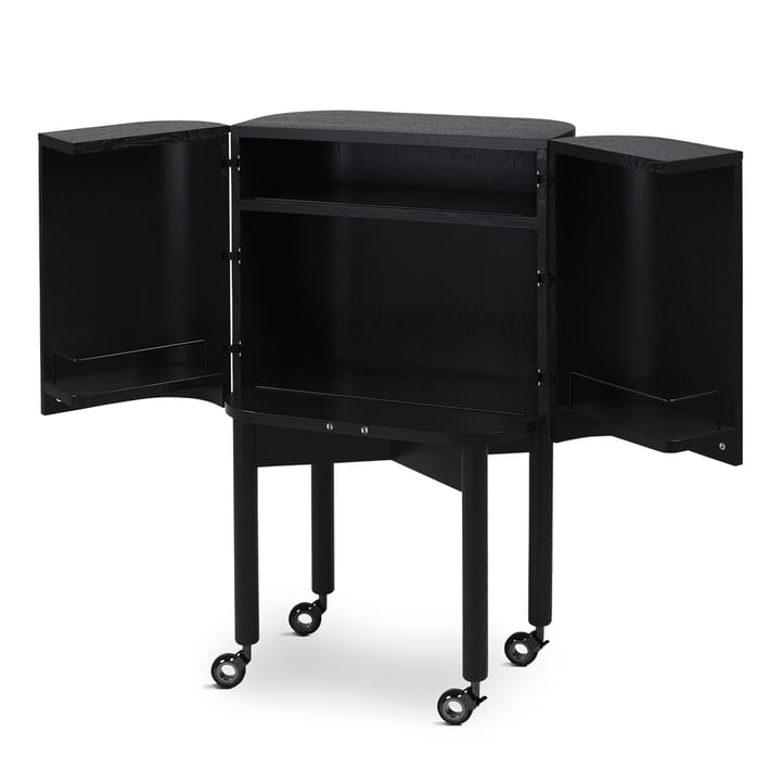 Loud bar cabinet on wheels, Black Northern