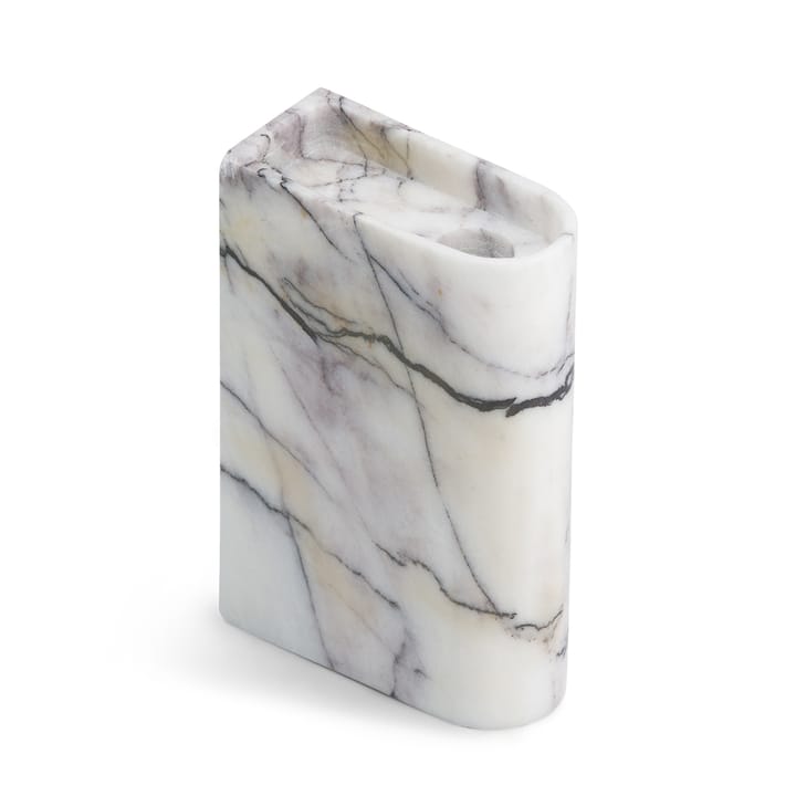 Monolith candle holder medium, Mixed white marble Northern