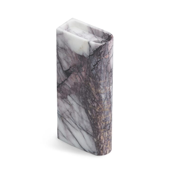 Monolith candle holder tall, Mixed white marble Northern