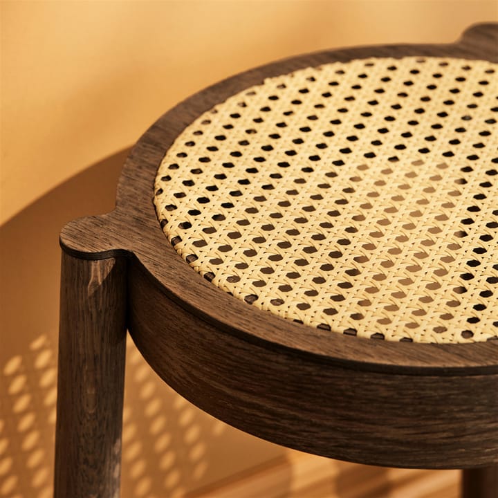 Pal stool with rattan seat, Smoked oak Northern