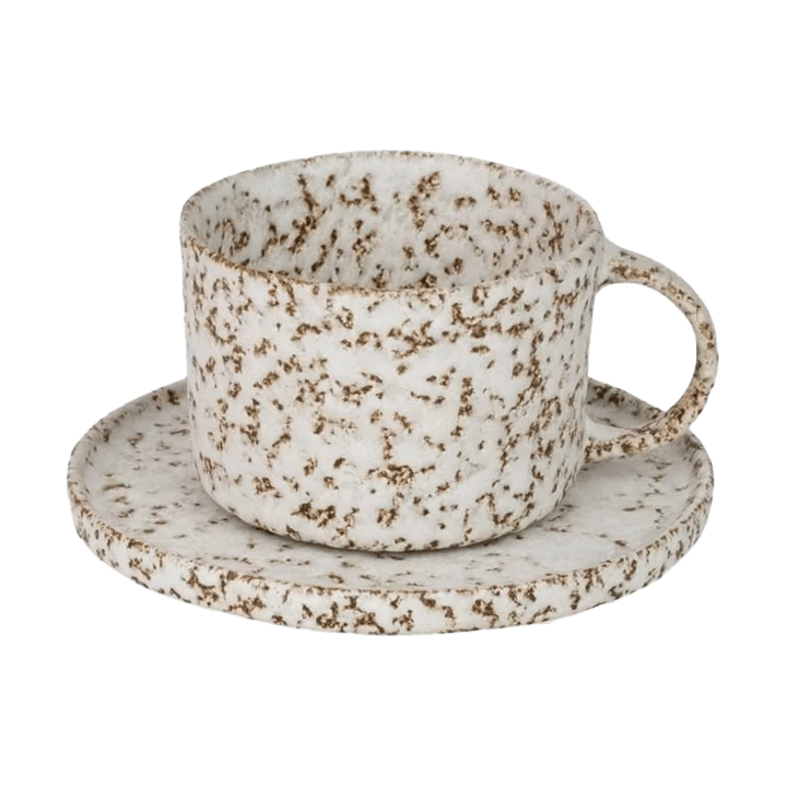 Salt cup and saucer, Beige-white Olsson & Jensen