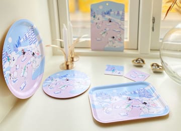 Moomin tray winter 2022 Ø31 cm - Blue-white-pink - Opto Design