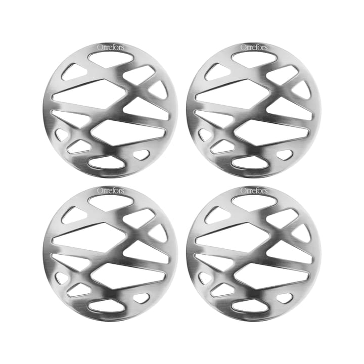 City coaster 4-pack, Stainless steel Orrefors