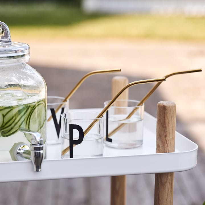 Peak metal straws 4-pack, Brass Orrefors