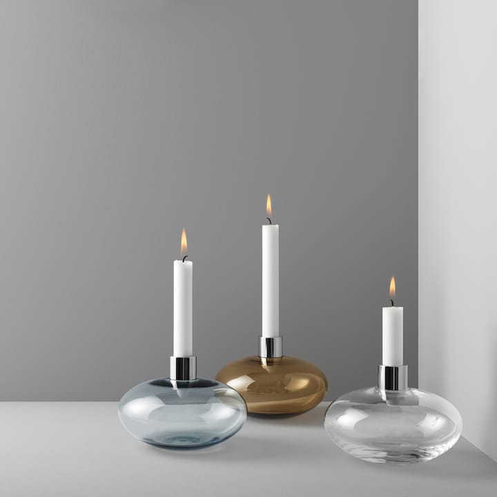 Pluto candle sticks, grey Orrefors