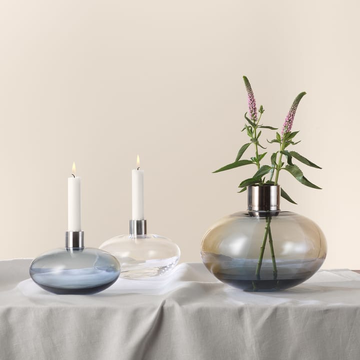 Pluto candle sticks, grey Orrefors