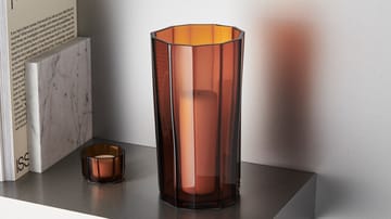 Reed candle holder 4,5 cm - Amber - Orrefors