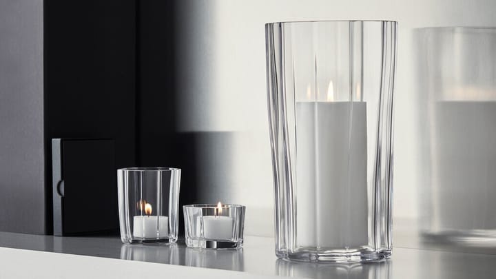 Reed candle holder 8,5 cm, Clear Orrefors