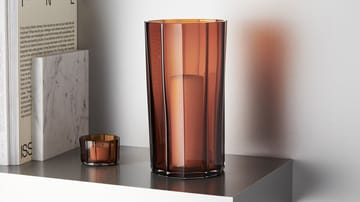 Reed storm lantern 25 cm - Amber - Orrefors