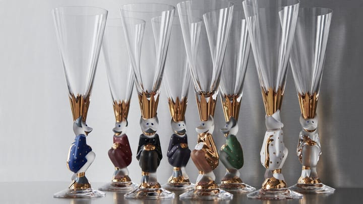 The Sparkling Devil champagne glass 19 cl, Gold Orrefors