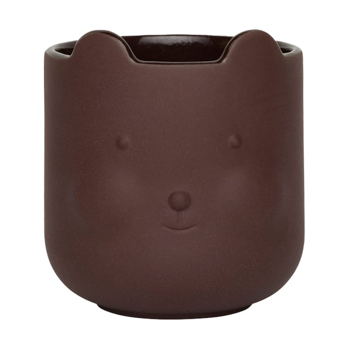 Bear flower pot, Dark terracotta OYOY