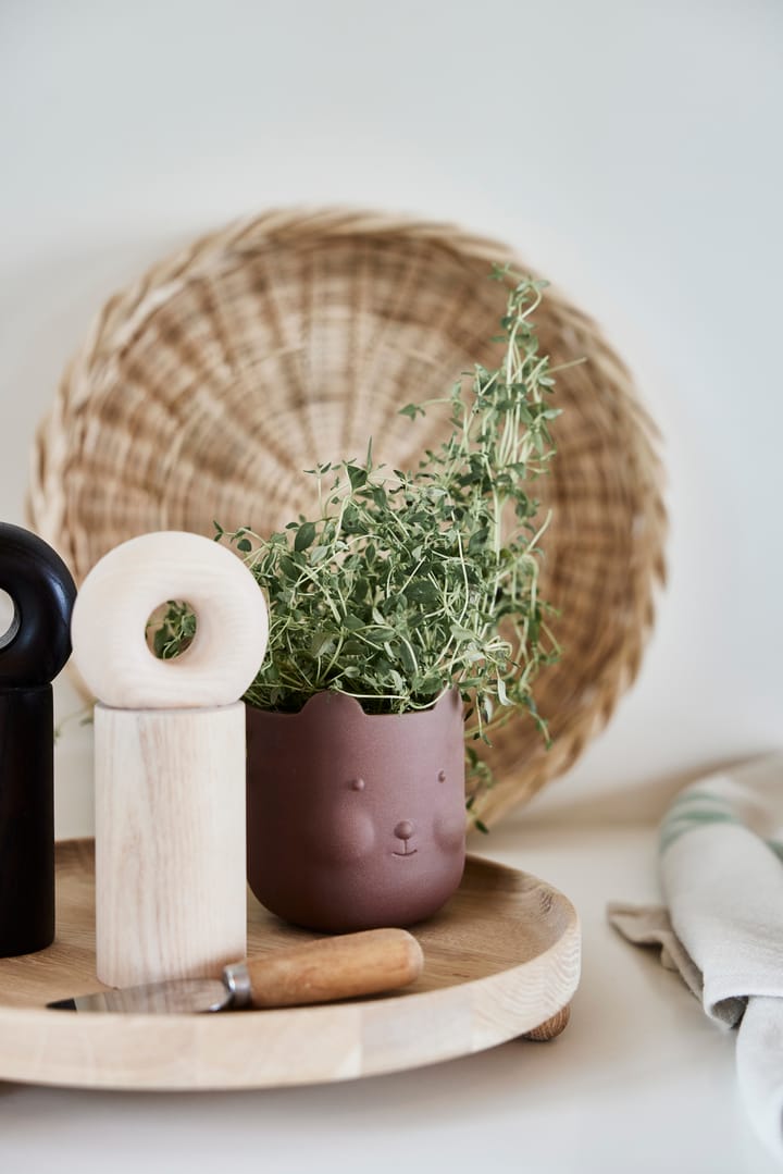 Bear flower pot, Dark terracotta OYOY