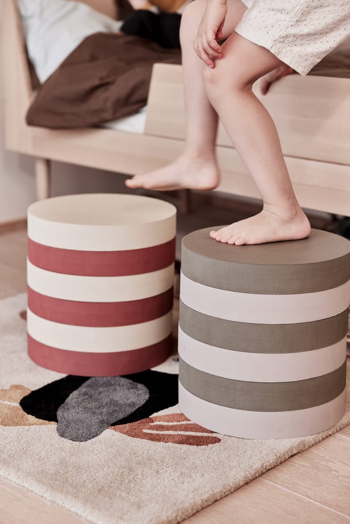 Iro stackable stool, Olive-clay OYOY