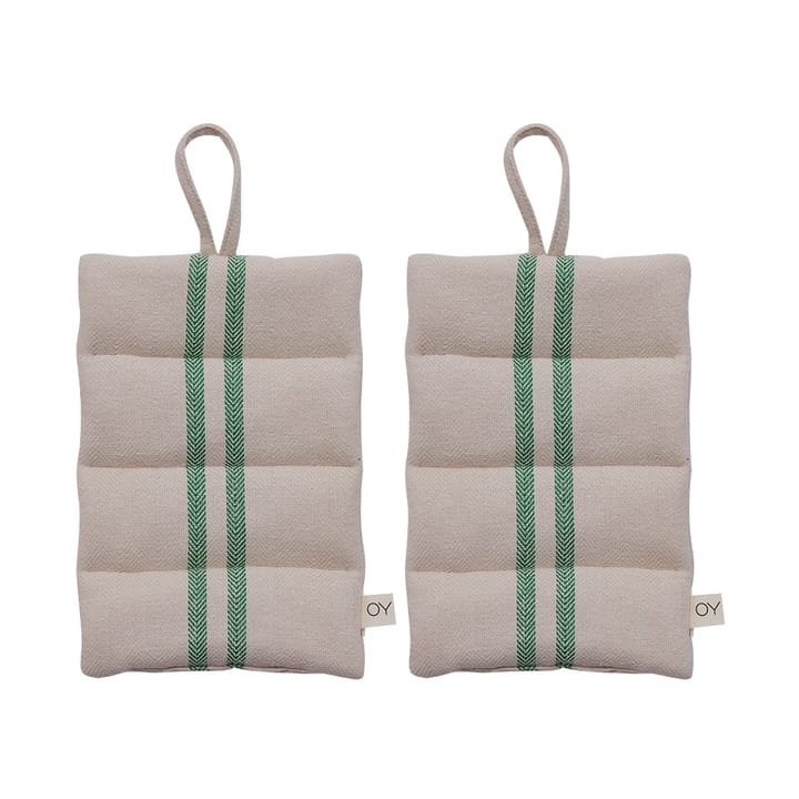 Linen pot holder 2-pack, Green OYOY