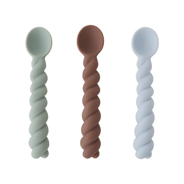 Mellow spoon 3-pack, Dusty Blue-taupe-pale mint OYOY