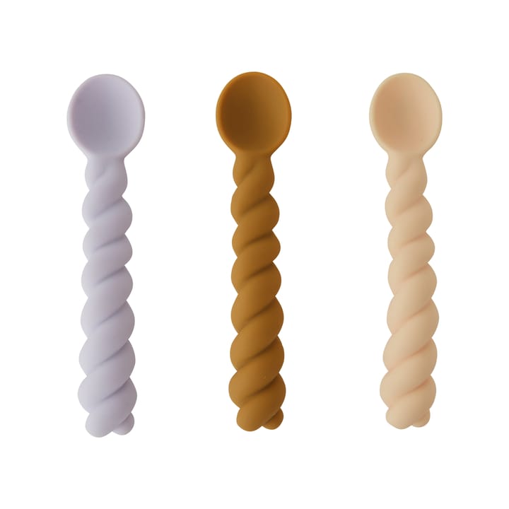 Mellow spoon 3-pack - Lavender-vanilla-light Rubber - OYOY