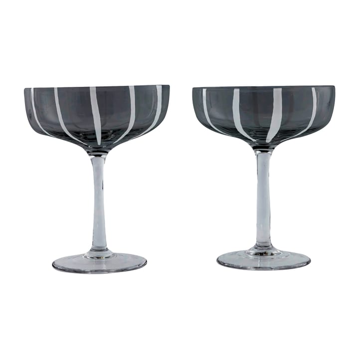 Mizu coupe champagne glass 2-pack - Grey-white - OYOY