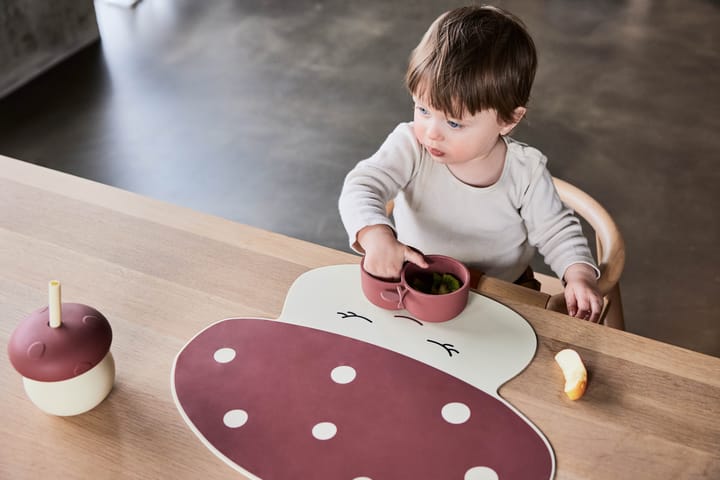 Mushroom placemat, Offwhite-red OYOY