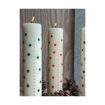 Polka calendar candle - Off-white blue - OYOY