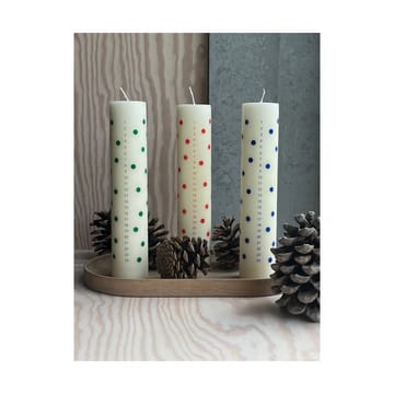 Polka calendar candle - Offwhite-green - OYOY